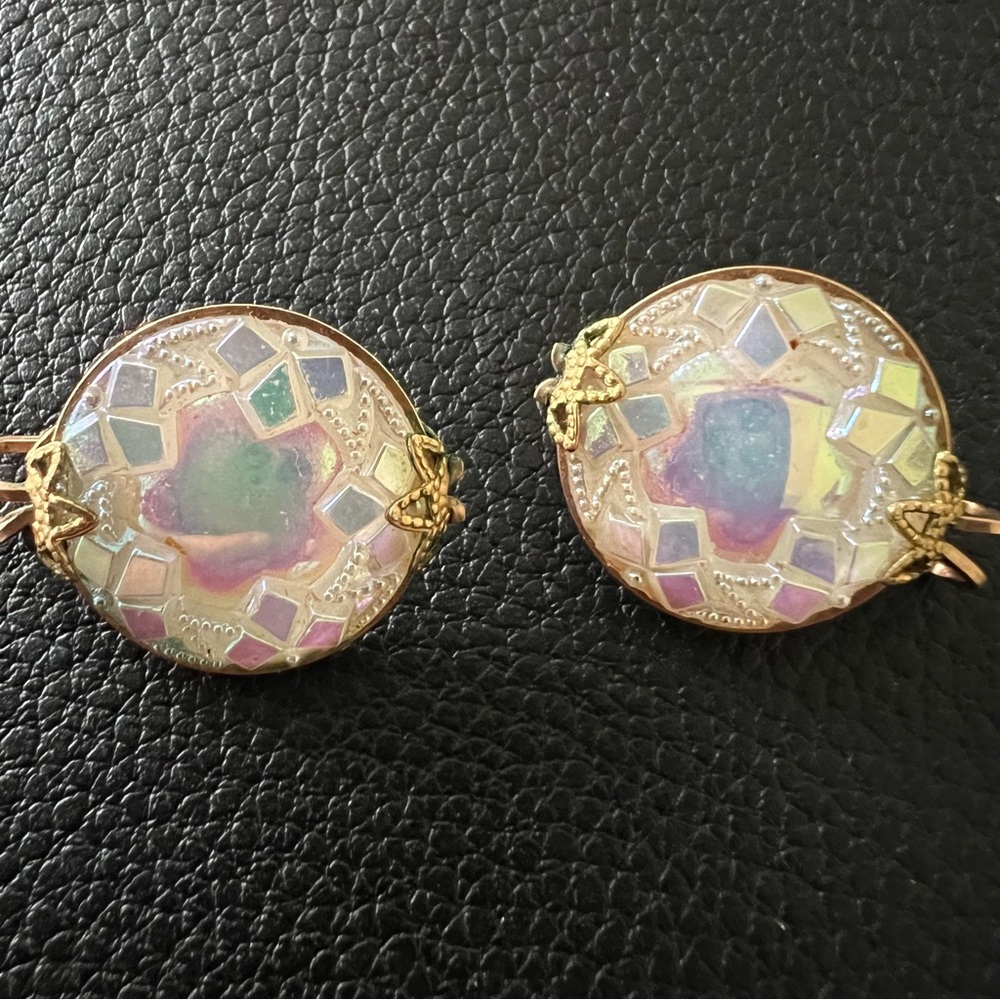 Shoe clips iridescence opaque vintage - Picture 2 of 6
